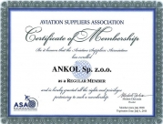 Сертификат ASA - Aviation Suppliers Association